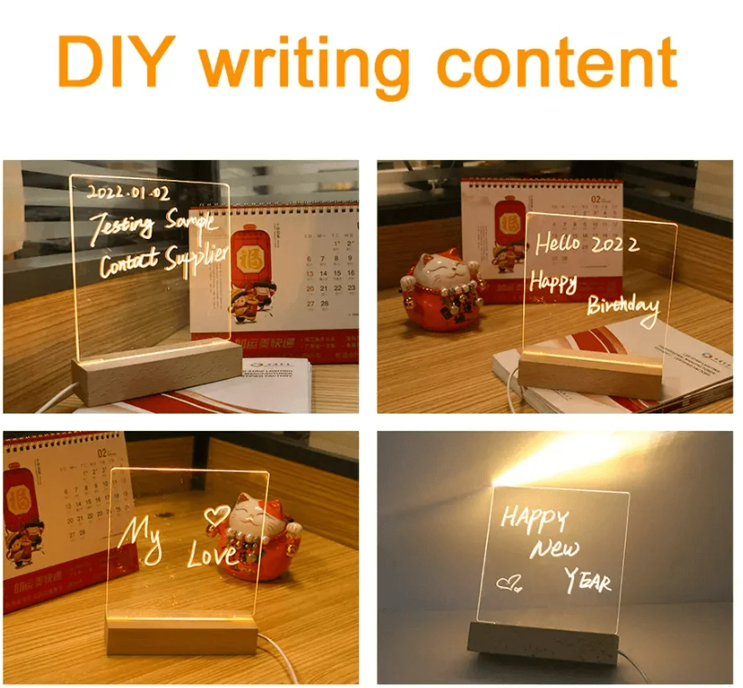 DIY Wooden 3D Acrylic Writing Board With Pen